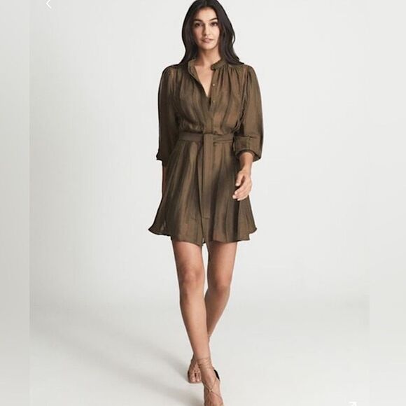 REISS GREEN MINI DRESS - Picture 2 of 15